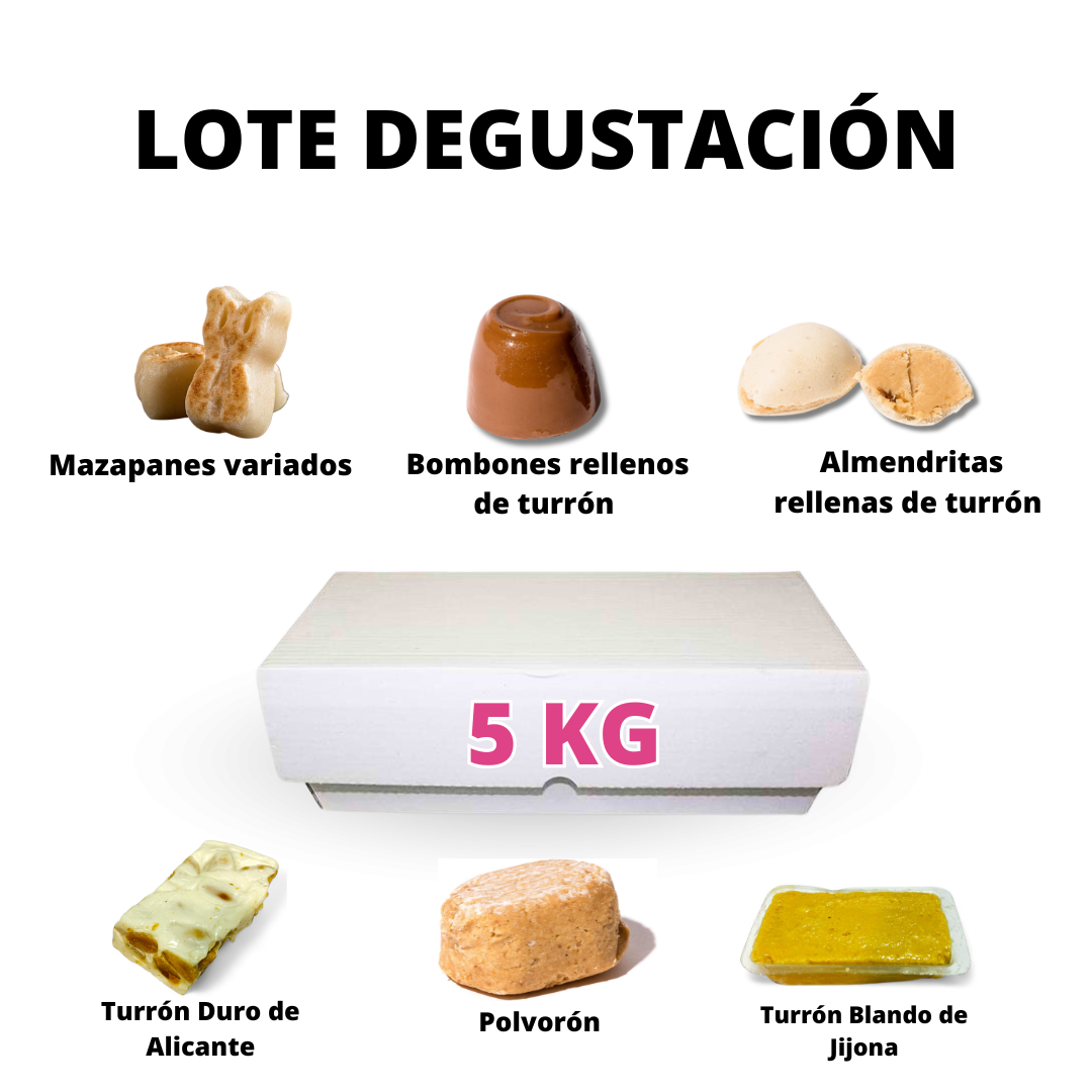 Lote Surtido Turrón y Mazapán, Pack Degustación 2 Kg con Polvorones y Bombones Delicatessen