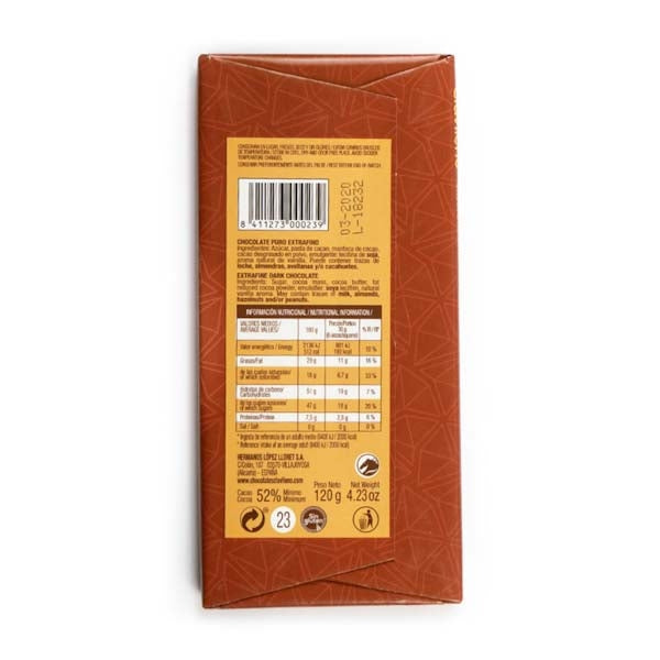 Chocolate Negro 52% Cacao 100g - El Clavileño