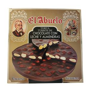 Torta de chocolate con leche y almendras El Abuelo 200 gramos, fotografía original