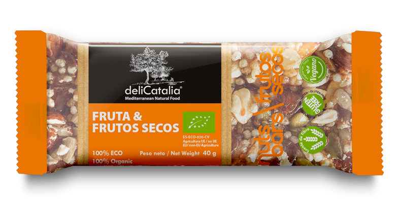 Expositor 25 barritas energeticas de fruta y frutos secos 40 g DeliCatalia