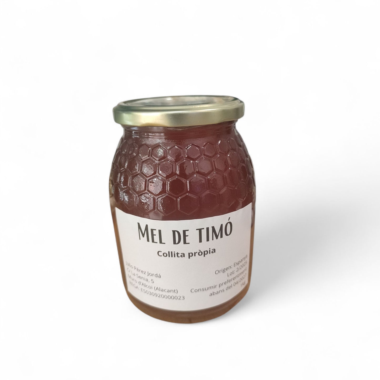 frasco de miel de tomillo natural