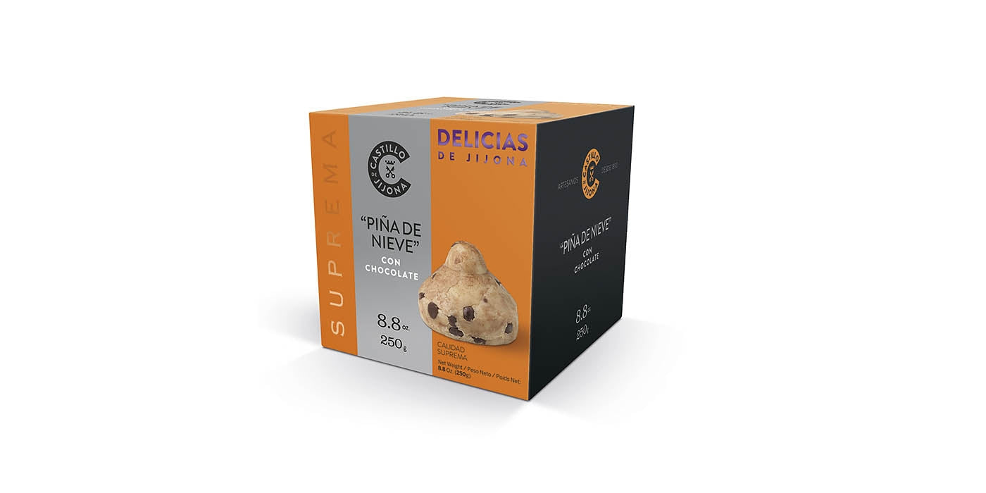 Caja de Piña de nieve con chocolate 8 unidades de 250g - Castillo de Jijona