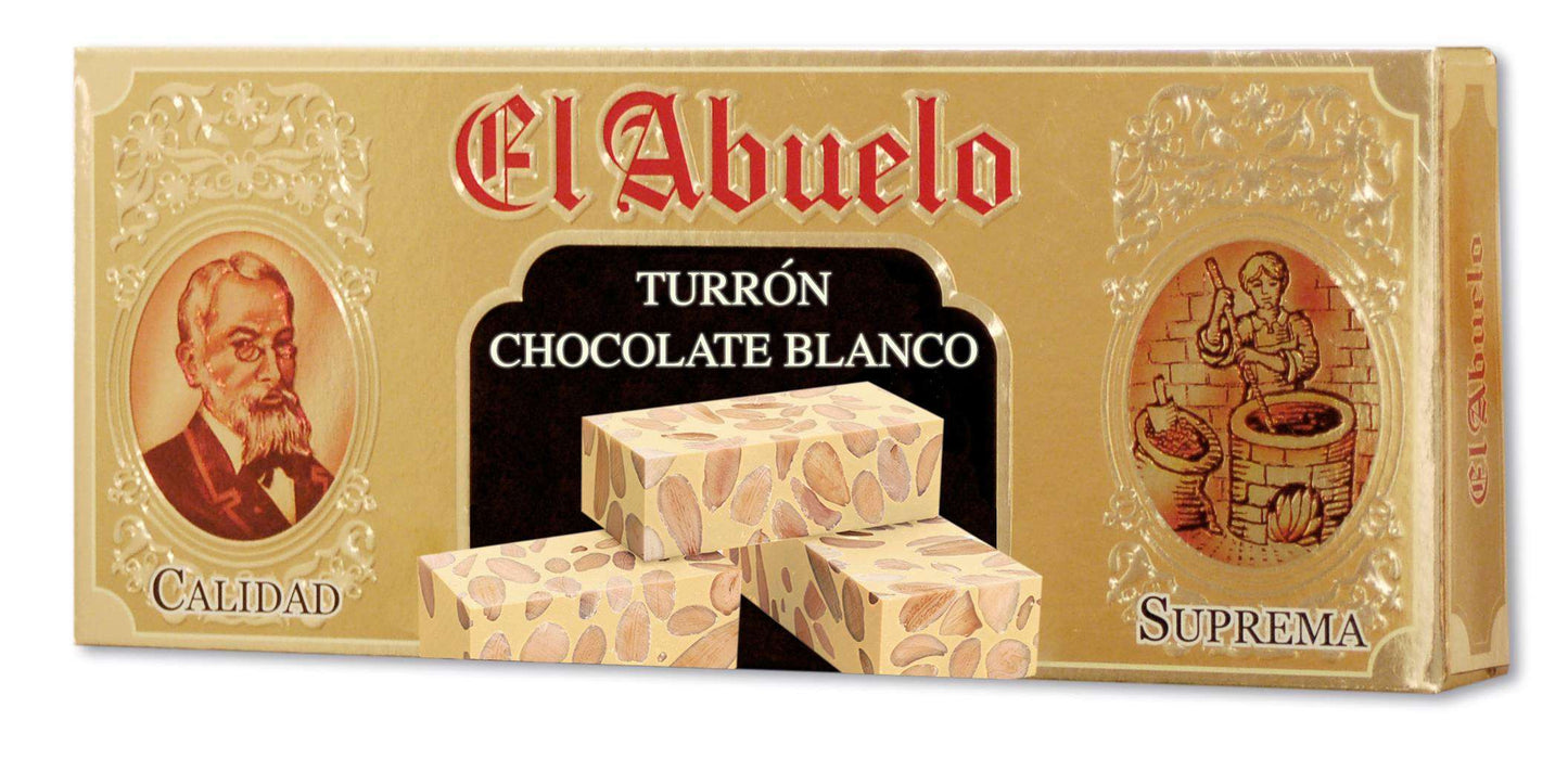 Turrón Chocolate Blanco c/almendra b/300 grs.