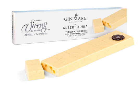 Turrón de Gin Tonic Torrons Vicens con Gin Mare y Albert Adrià