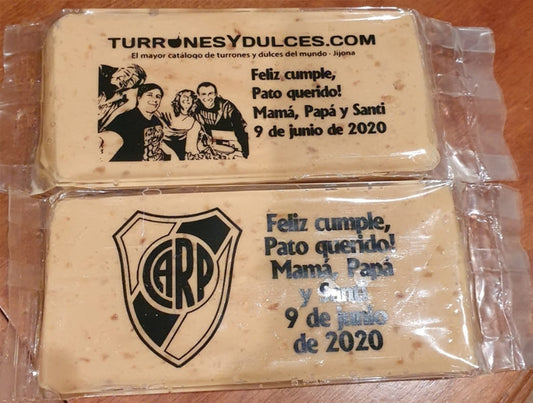 Turrón personalizado con foto o logo para regalar en Navidad