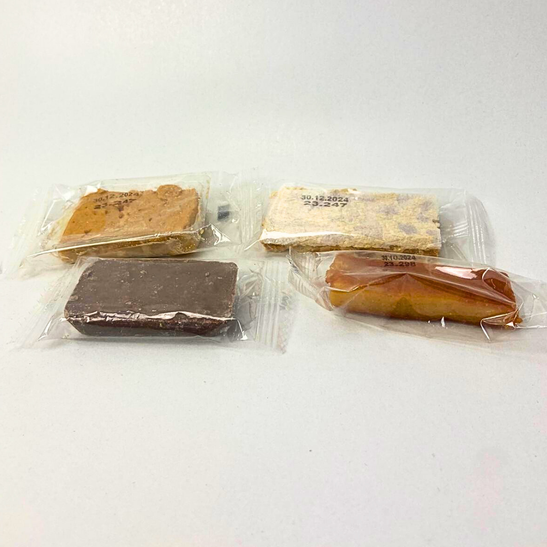 Porciones de Turrón Blando (Jijona)  y Duro (Alicante) en cajas a granel - Caja de 1,5kg  (60 unidades aprox)