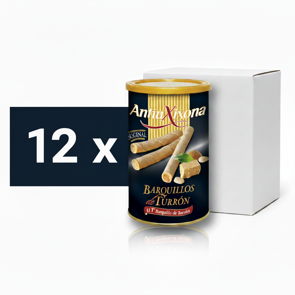 12 latas de barquillo de turrón antiu xixona