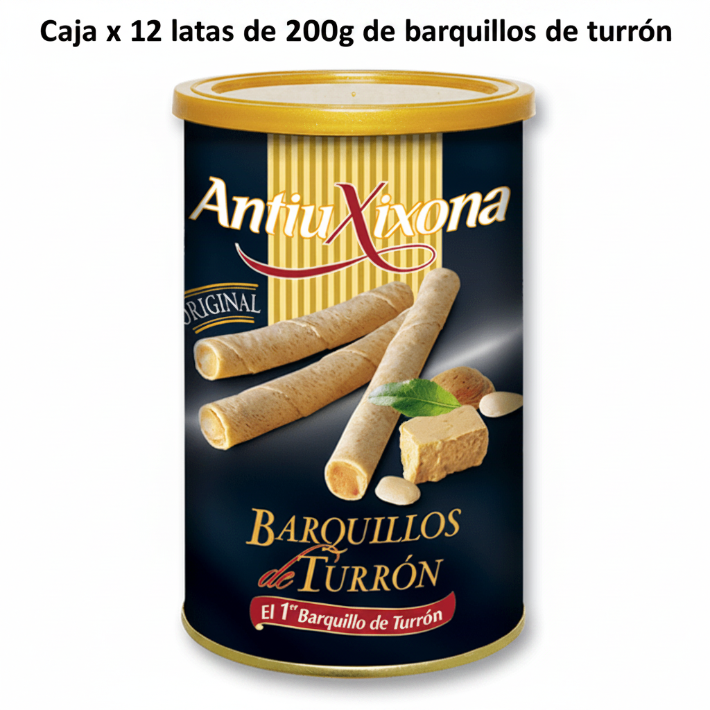 12 unidades en caja de barquillos de turrón 200g Antiu Xixona