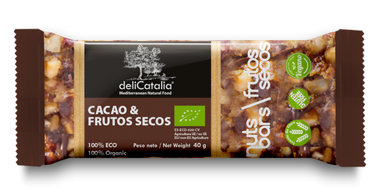 Barrita ecológica de Cacao y Frutos secos deliCatalia 40g