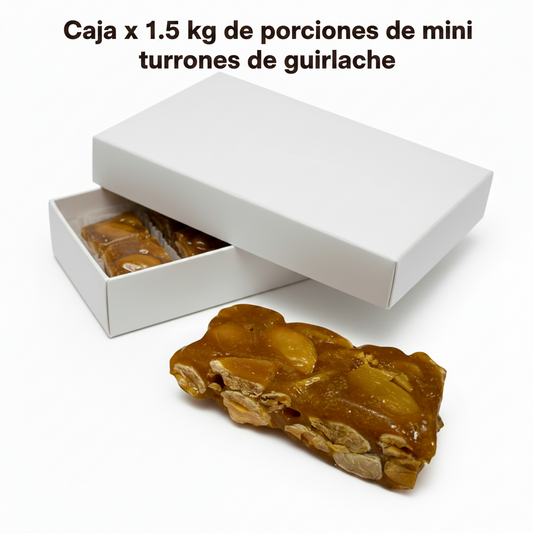 caja de porciones de turrón de guirlache de 20 gramos