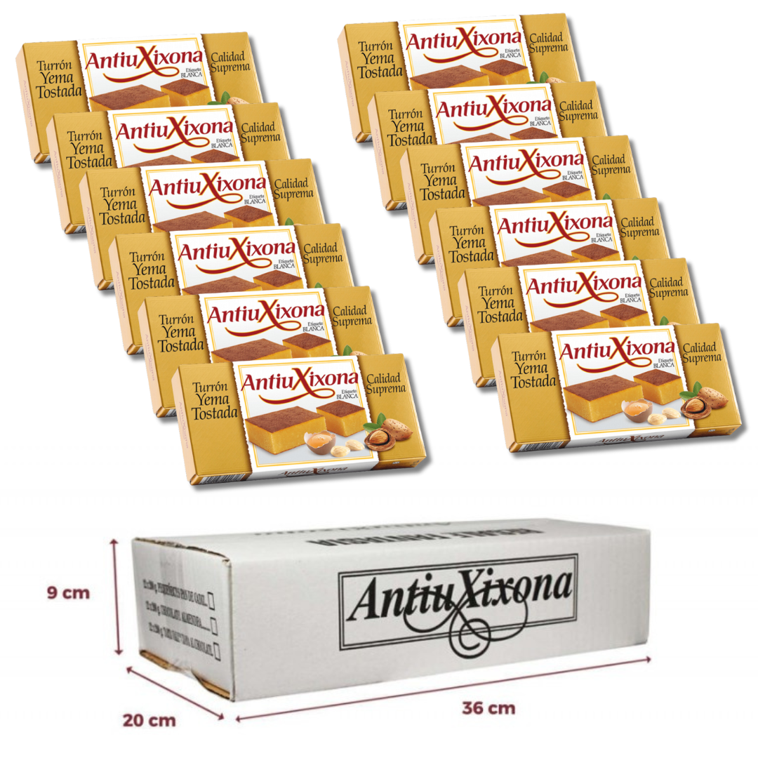 CAJA 12 UNIDADES TURRÓN YEMA TOSTADA ANTIU XIXONA