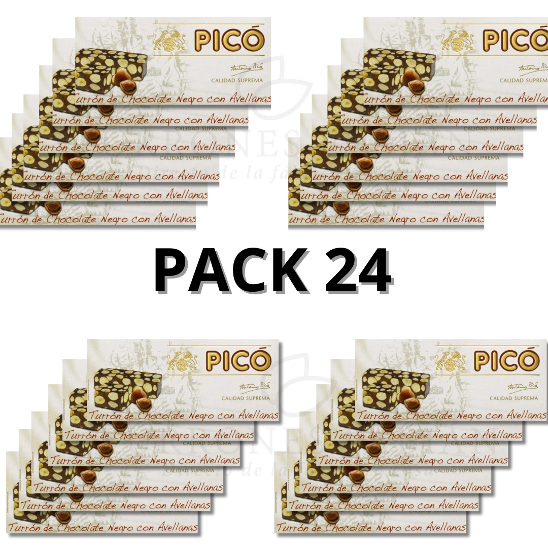 24 UNID DE TURRON DE CHOCOLATE Y AVELLANAS PICO 