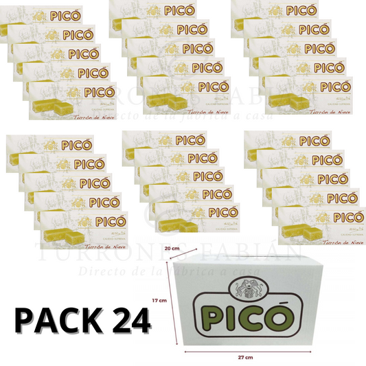 CAJA DE 24 UNIDADES DE TURRON DE NIEVE PICO DE 200GRS