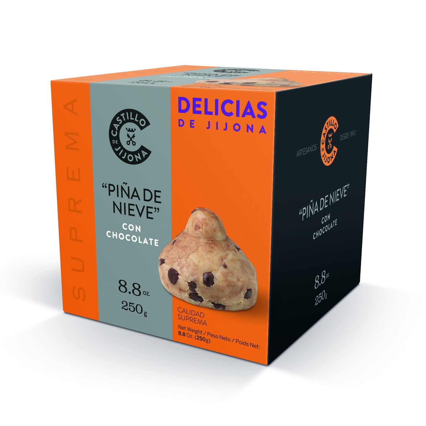Caja de Piña de nieve con chocolate 8 unidades de  250g - Castillo de Jijona