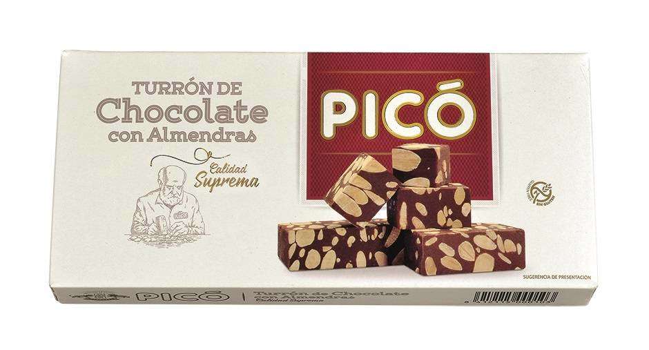 TURRON DE CHOCOLATE CON ALMENDRAS PICO 250GRS