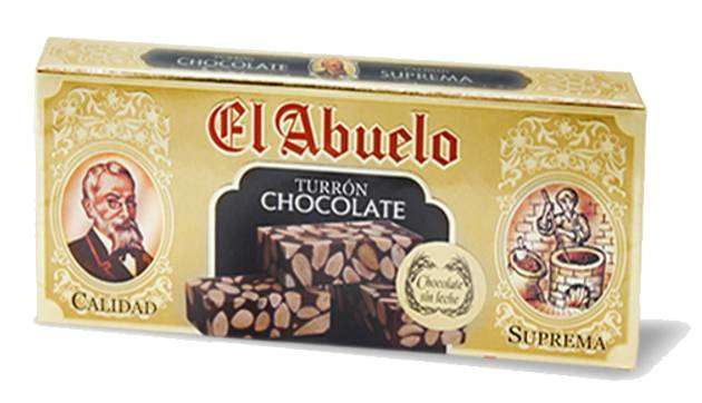 Turrón Chocolate Negro Puro con Almendras, 500 gramos