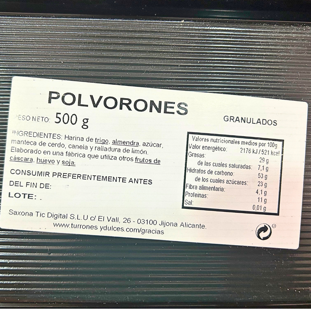 descripcion del polvoron de almendra