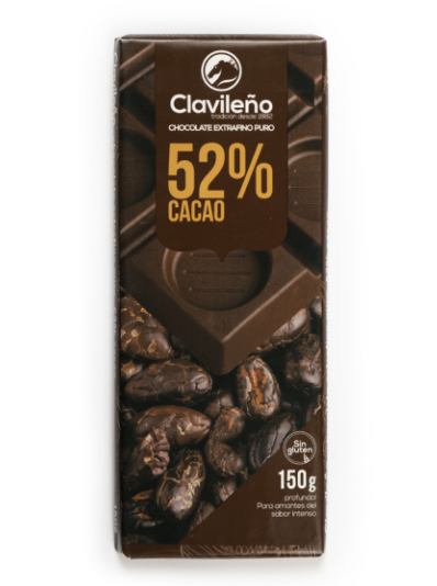 Chocolate Negro Extrafino 52% Cacao 150g