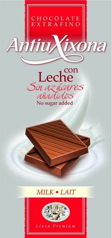 Chocolate con leche sin azúcar