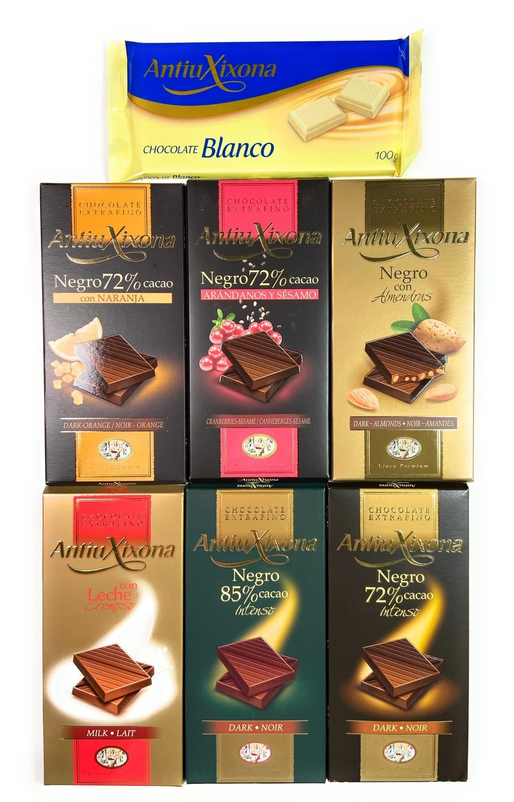 Lote 7 Chocolates de la marca Antiu Xixona - Calidad Premium Extrafino