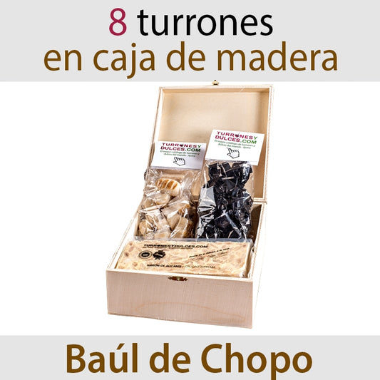 Lote de 8 Turrones en Caja de Madera