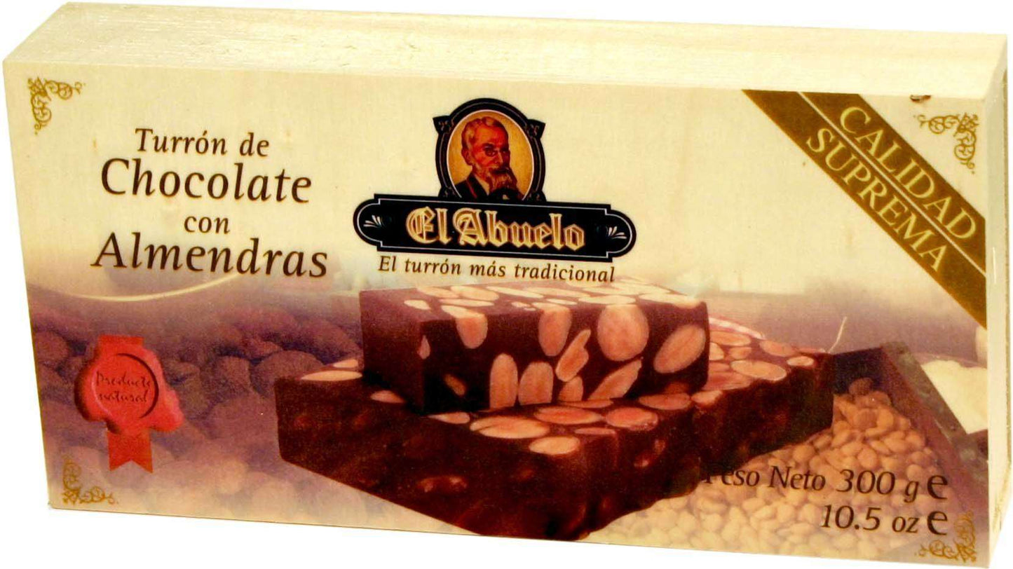Turrón Chocolate con Almendra El Abuelo