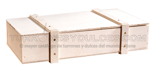 Turrón a la piedra en caja de madera