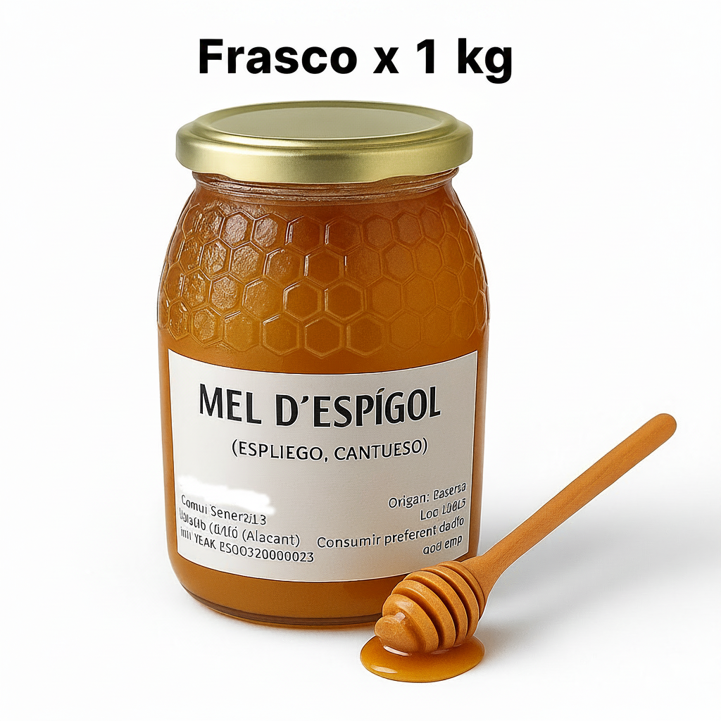 frasco de miel de lavanda cruda