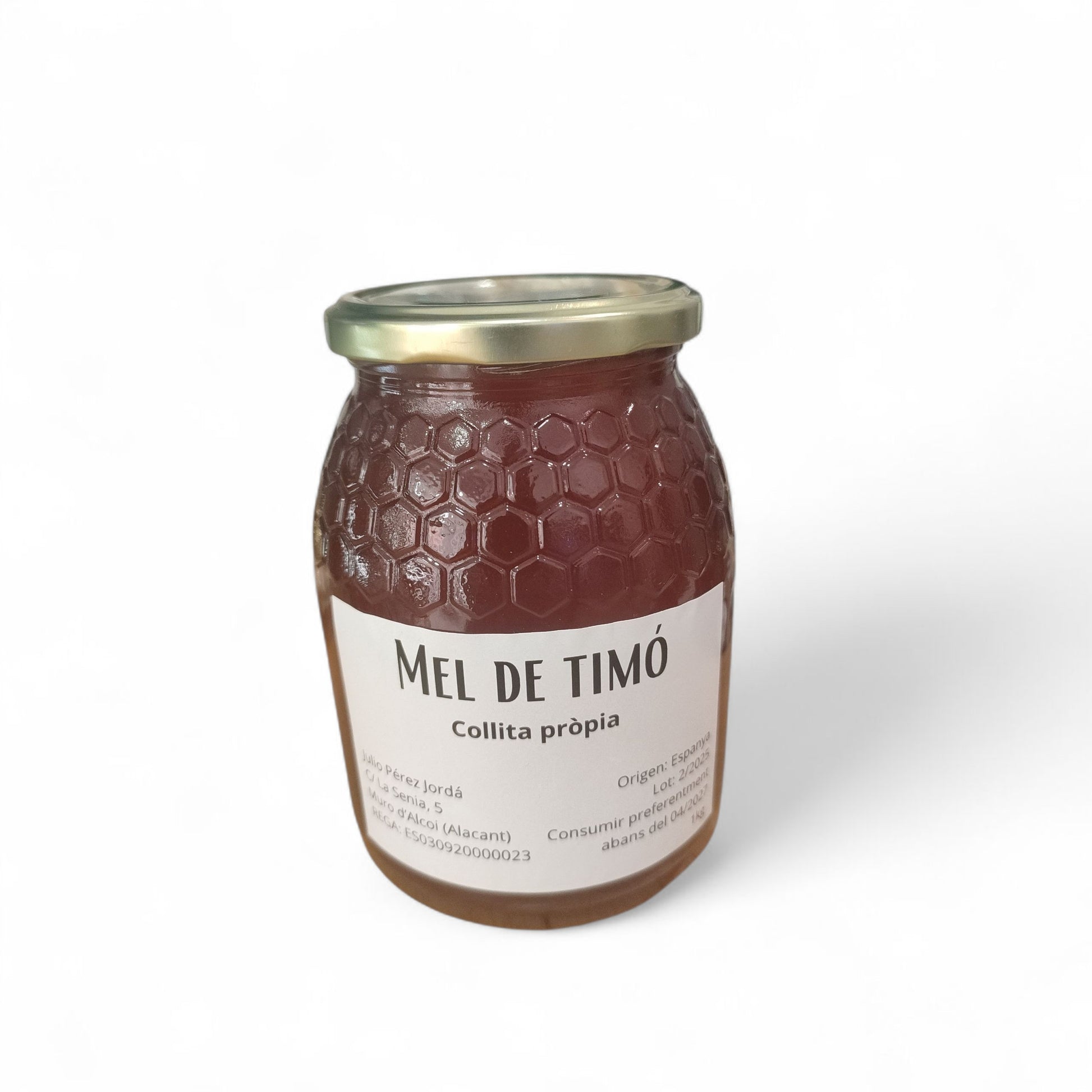 frasco de miel de tomillo natural