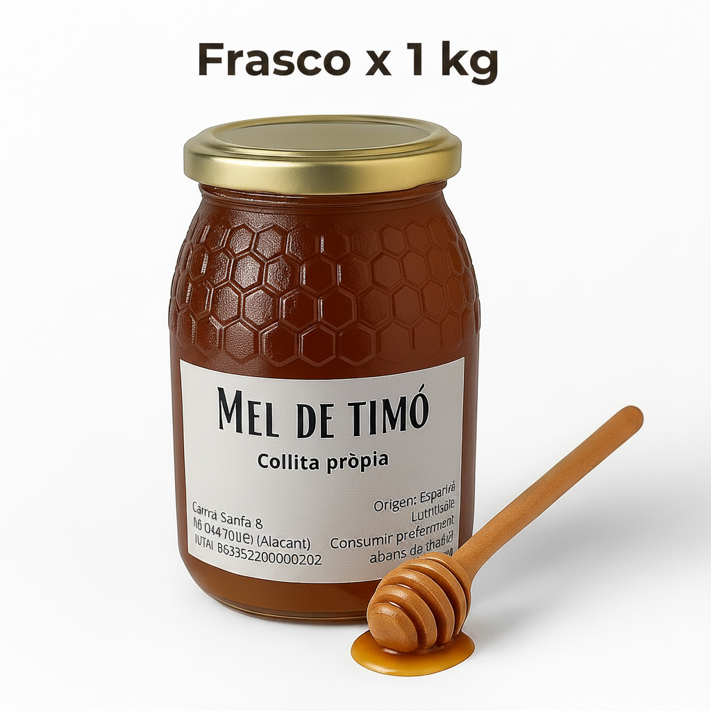 frasco de miel de tomillo natural