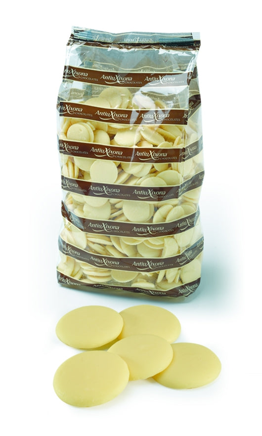 Gotas o pepitas de Chocolate Blanco 1 KG - Antiu Xixona - Monedas para fundir o derritir