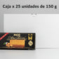 caja con 25 unidades de 150 g de turron de jijona