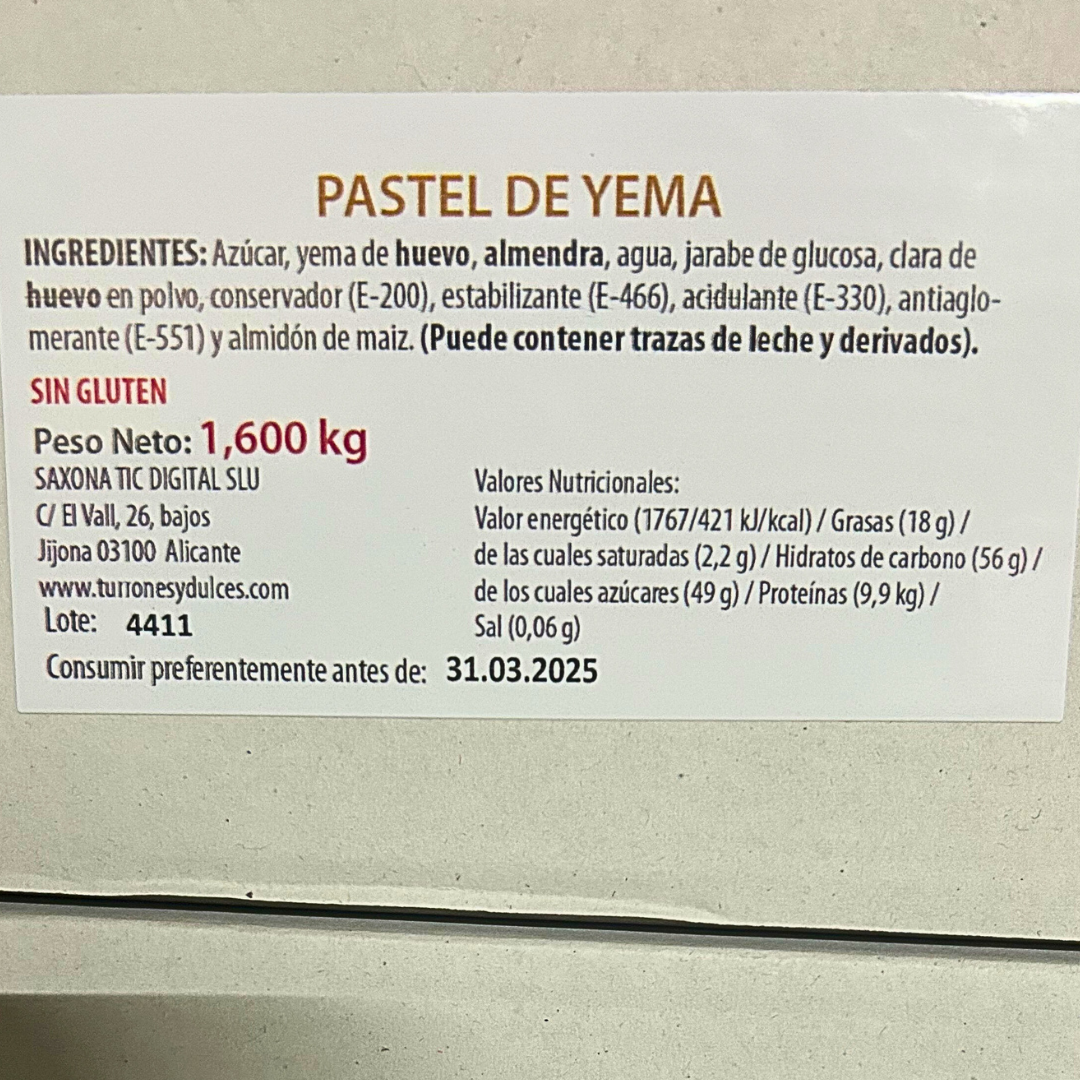 INGREDIENTES Y TABLA NUTRICIONAL