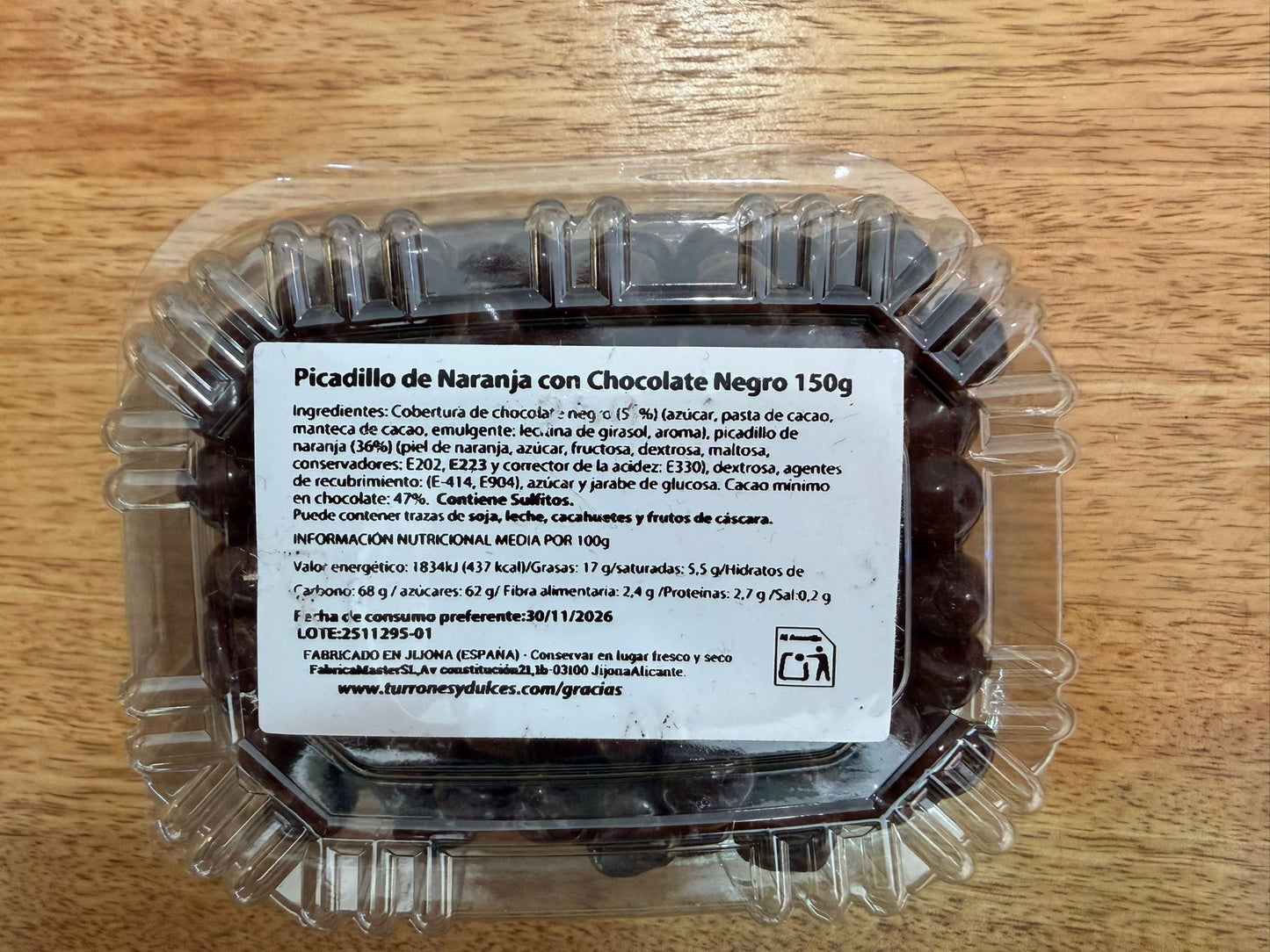Picadillo de naranja con chocolate negro por 150 g