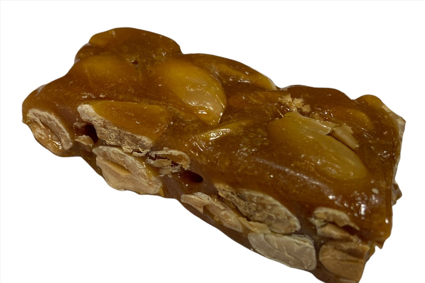 porción individual de turrón de guirlache