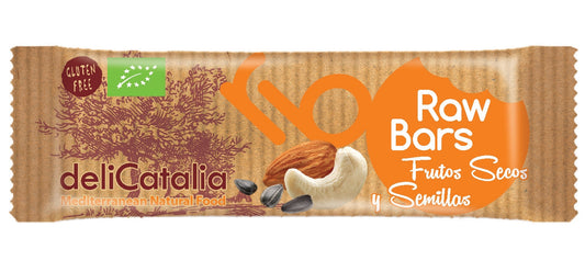 Barrita ecologica Raw de Frutos secos y semillas de deliCatalia de 30g