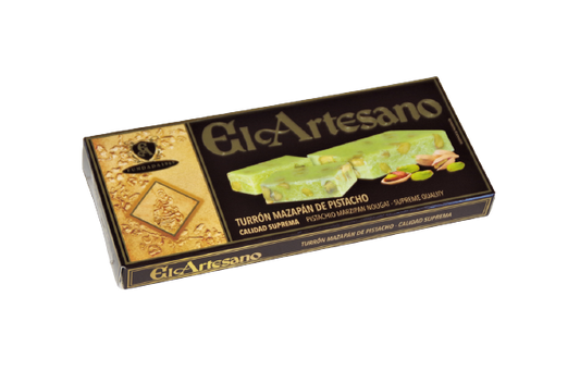 Turrón de mazapán pistacho 200 gr. Calidad suprema - El Artesano