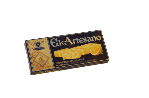Turrón de mazapán a la naranja 200 gr. Calidad suprema - El Artesano