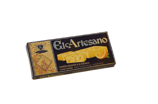 Turrón de mazapán a la naranja 200 gr. Calidad suprema - El Artesano