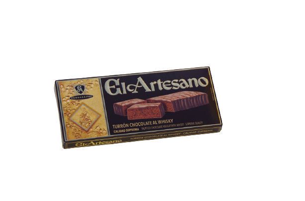 Turrón de chocolate al whisky 200 gr. Calidad suprema - El Artesano