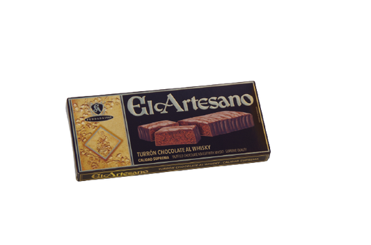Turrón de chocolate al whisky 200 gr. Calidad suprema - El Artesano