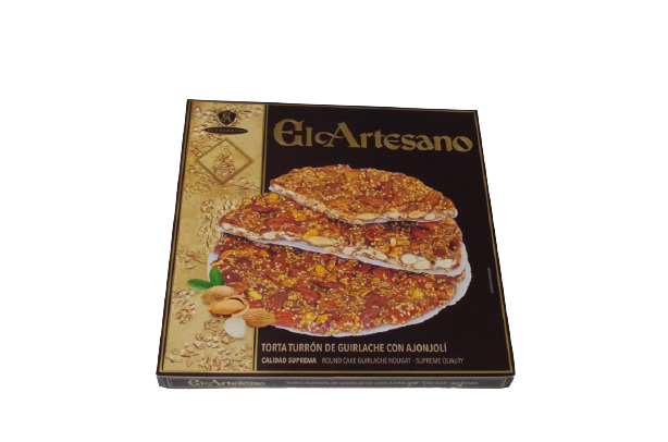 Torta de turron de guirlache con ajonjoli de 200 grs y de la marca El Artesano