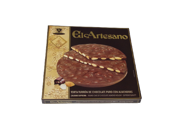 Torta de turron de Chocolate Puro 70% cacao con Almendra 200g - El Artesano