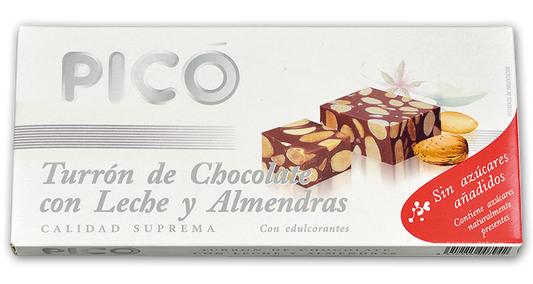 Turrón chocolate con almendra sin azúcar