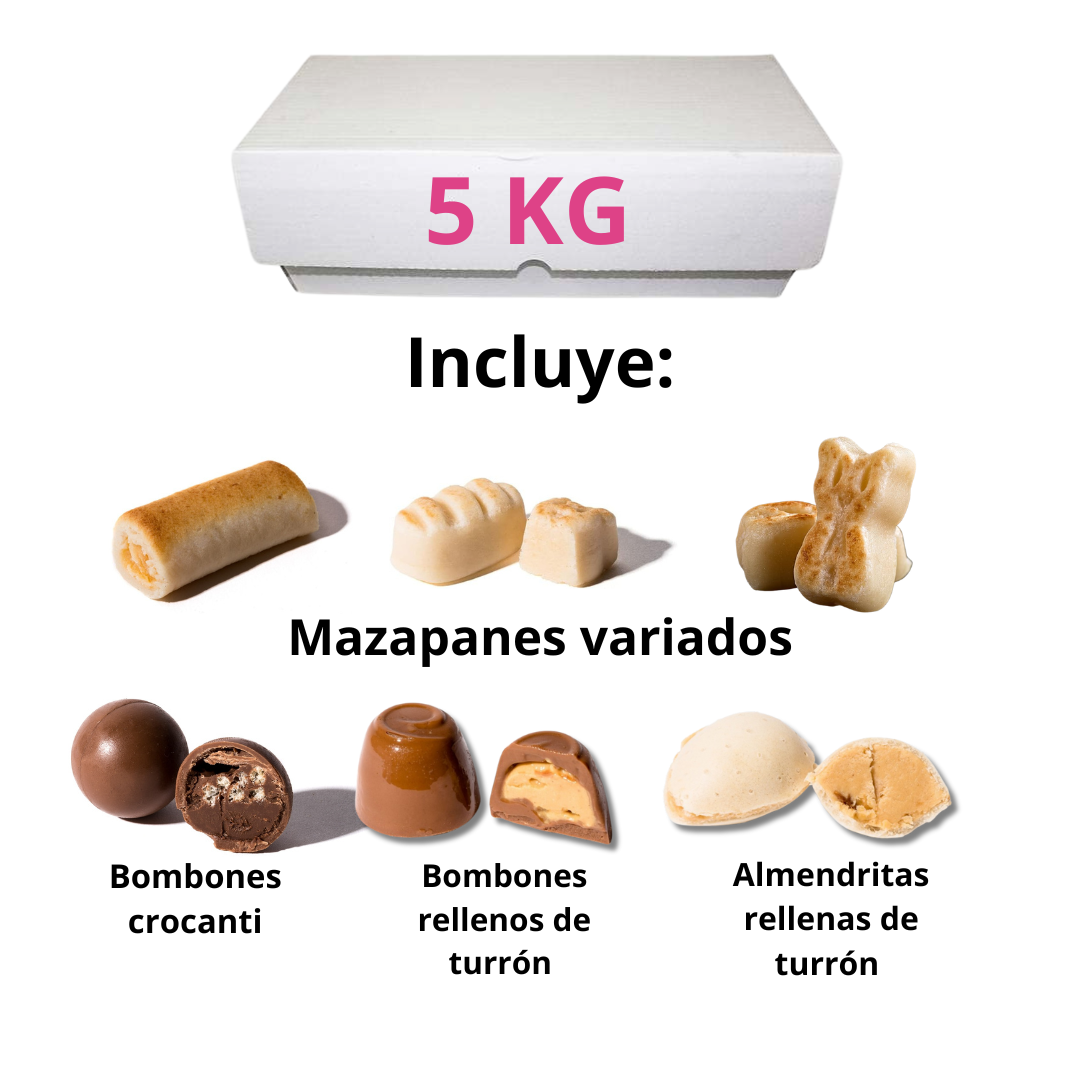 Surtido a granel de Mazapán, caja de 5 Kg