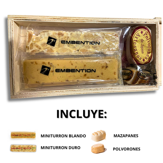 CAJA REGALO MINITURRONES MAZAPANES Y POLVORON