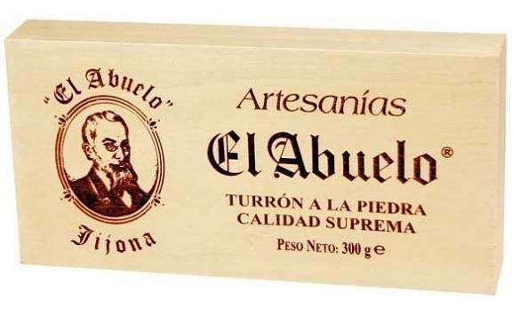 Turrón a la Piedra Artesano El Abuelo – caja de madera 300 g