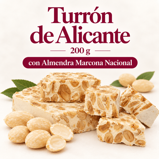 Turrón de Alicante 200 g con almendra Marcona nacional