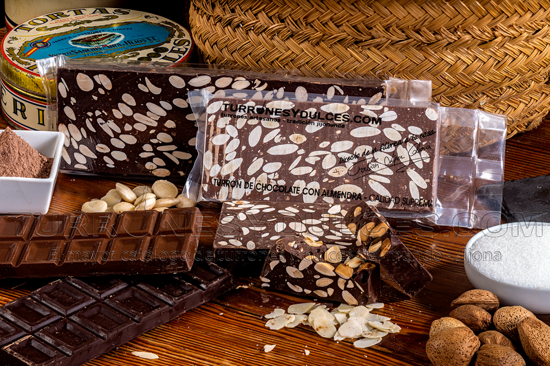 Turrón Chocolate Almendras Negro