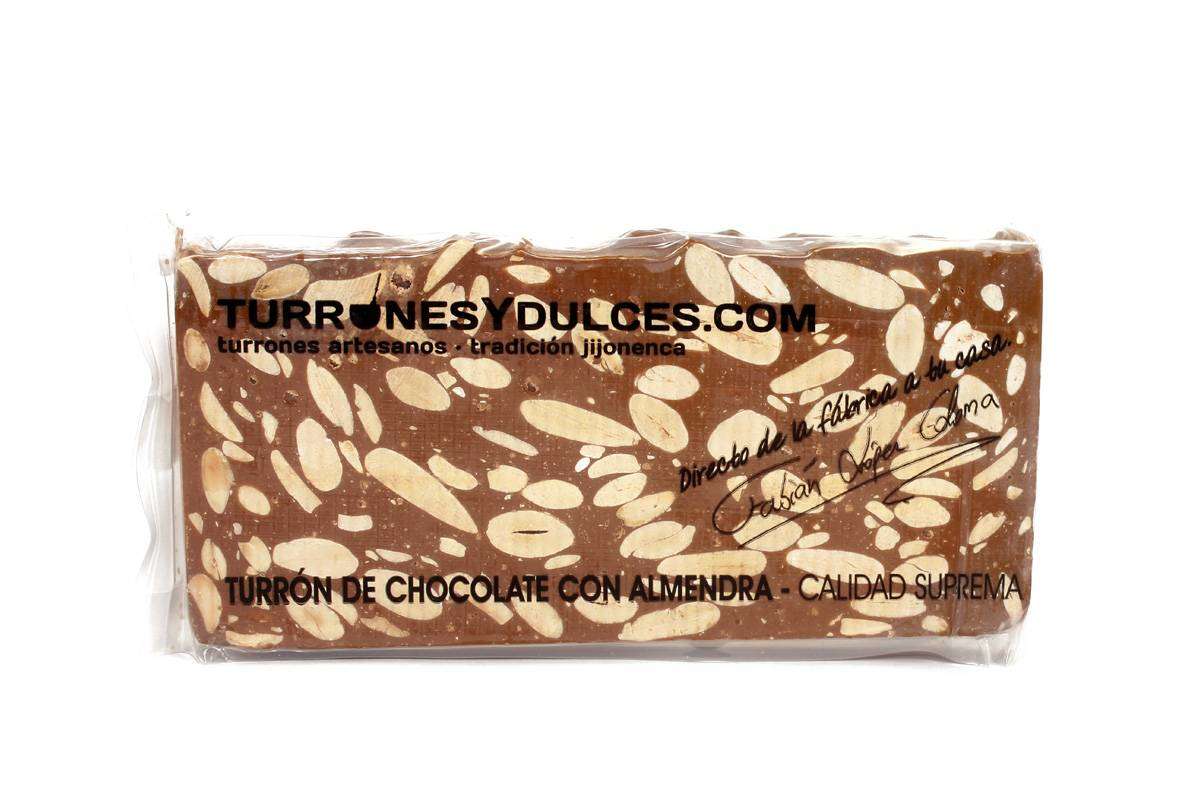 Turrón Chocolate con leche con almendras, 500 grs.